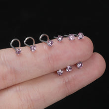 Load image into Gallery viewer, 3pcs/set Stainless Steel Zircon Nose Stud Star Right Angle Titanium Steel Nose Set Piercing Jewelry Women Men Body Accessories