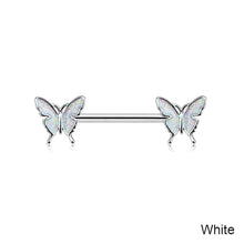 Load image into Gallery viewer, Fashion Sexy Drip Blue Butterfly Nails Nipple Ring Stainless Steel Symmetrical Piercing Jewelry Pectoral Body Accessories