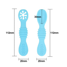 Load image into Gallery viewer, 2pcs/Set Baby Feeding Training Spoons Utensils Set Toddler Leaning Eating Tableware Baby Silicone Teether Toys Feeding Scoop Training