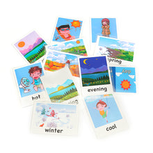 Load image into Gallery viewer, 12pcs Kids English Learning Words Flashcards Educational Cards Color Animal Cognition Picture Memorise Cards