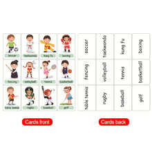 Load image into Gallery viewer, 12pcs Kids English Learning Words Flashcards Educational Cards Color Animal Cognition Picture Memorise Cards