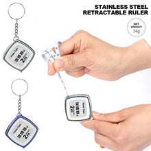 Load image into Gallery viewer, 1pc Creative Mini Tape Measure Pull Ruler Key Ring Measuring Tools Retractable Ruler with Key Chain and Hook Gauging Tool Portable Keychain Keyring Gifts