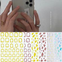 Load image into Gallery viewer, Nail Stamping Stickers Simple Laser Gold Edge Hollow Nail Stickers DIY Nail Art Decoration Manicure Accessories