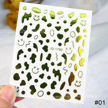 Load image into Gallery viewer, Nail Stamping Stickers Simple Laser Gold Edge Hollow Nail Stickers DIY Nail Art Decoration Manicure Accessories