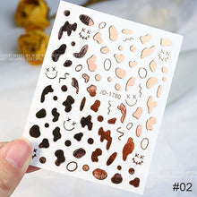 Load image into Gallery viewer, Nail Stamping Stickers Simple Laser Gold Edge Hollow Nail Stickers DIY Nail Art Decoration Manicure Accessories