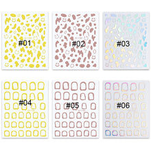 Load image into Gallery viewer, Nail Stamping Stickers Simple Laser Gold Edge Hollow Nail Stickers DIY Nail Art Decoration Manicure Accessories