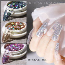 Load image into Gallery viewer, Irregular Laser Star Fragment Sequin Nail Stickers Flash Symphony Manicure Decoration DIY Nail Art Accessories