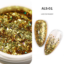 Load image into Gallery viewer, Irregular Laser Star Fragment Sequin Nail Stickers Flash Symphony Manicure Decoration DIY Nail Art Accessories