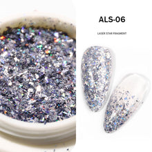 Load image into Gallery viewer, Irregular Laser Star Fragment Sequin Nail Stickers Flash Symphony Manicure Decoration DIY Nail Art Accessories