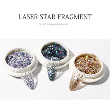 Load image into Gallery viewer, Irregular Laser Star Fragment Sequin Nail Stickers Flash Symphony Manicure Decoration DIY Nail Art Accessories