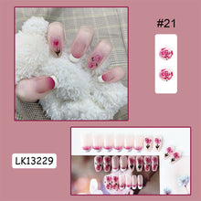Load image into Gallery viewer, 24pcs/set Multicolor Cute Nail Patches Fake Nail Pieces Removable Fake Nails Extension Nail Art Accessories