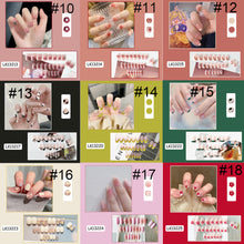 Load image into Gallery viewer, 24pcs/set Multicolor Cute Nail Patches Fake Nail Pieces Removable Fake Nails Extension Nail Art Accessories