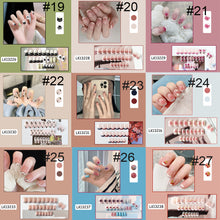Load image into Gallery viewer, 24pcs/set Multicolor Cute Nail Patches Fake Nail Pieces Removable Fake Nails Extension Nail Art Accessories