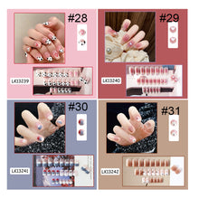 Load image into Gallery viewer, 24pcs/set Multicolor Cute Nail Patches Fake Nail Pieces Removable Fake Nails Extension Nail Art Accessories