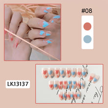 Load image into Gallery viewer, 24pcs/set Fashion Multicolor Nail Patches Fake Nail Pieces Removable Fake Nails Nail Art Accessories