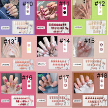 Load image into Gallery viewer, 24pcs/set Fashion Multicolor Nail Patches Fake Nail Pieces Removable Fake Nails Nail Art Accessories