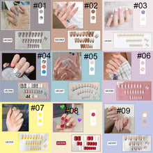 Load image into Gallery viewer, 24pcs/set Multicolor Nail Pieces Fake Nail Patches Removable Fake Nails Extension Nail Art Accessories
