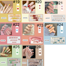 Load image into Gallery viewer, 24pcs/set Glossy Nail Pieces Multicolor Fake Nail Patches Removable Fake Nails Extension Nail Art Accessories