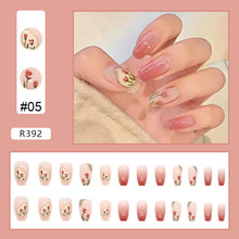 Load image into Gallery viewer, 24pcs/set Cute Nail Patches Multicolor Fake Nail Pieces Removable Fake Nails Extension Nail Art Accessories