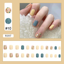 Load image into Gallery viewer, 24pcs/set Cute Nail Patches Multicolor Fake Nail Pieces Removable Fake Nails Extension Nail Art Accessories