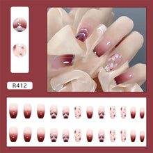 Load image into Gallery viewer, 24pcs/set Fashion Multicolor Nail Pieces Cute Fake Nail Patches Removable Fake Nails Extensions Nail Art Accessories