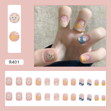 Load image into Gallery viewer, 24pcs/set Fashion Multicolor Nail Pieces Cute Fake Nail Patches Removable Fake Nails Extensions Nail Art Accessories