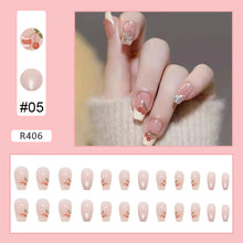 Load image into Gallery viewer, 24pcs/set Fashion Multicolor Nail Pieces Cute Fake Nail Patches Removable Fake Nails Extensions Nail Art Accessories