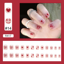 Load image into Gallery viewer, 24pcs/set Fashion Multicolor Nail Pieces Cute Fake Nail Patches Removable Fake Nails Extensions Nail Art Accessories