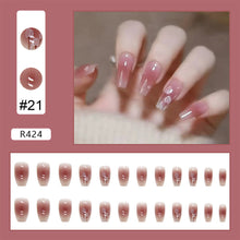 Load image into Gallery viewer, 24pcs/set Fashion Multicolor Nail Pieces Cute Fake Nail Patches Removable Fake Nails Extensions Nail Art Accessories