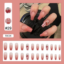 Load image into Gallery viewer, 24pcs/set Fashion Multicolor Nail Pieces Cute Fake Nail Patches Removable Fake Nails Extensions Nail Art Accessories