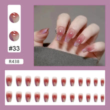 Load image into Gallery viewer, 24pcs/set Fashion Multicolor Nail Pieces Cute Fake Nail Patches Removable Fake Nails Extensions Nail Art Accessories