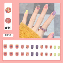 Load image into Gallery viewer, 24pcs/set Small Fresh Nail Patches Multicolor Nail Pieces Removable Fake Nails Extensions Nail Art Accessories