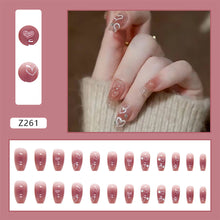Load image into Gallery viewer, 24pcs/set Fashion Nail Patches Multicolor Nail Pieces Removable Fake Nails Extensions Nail Art Accessories