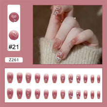 Load image into Gallery viewer, 24pcs/set Fashion Nail Patches Multicolor Nail Pieces Removable Fake Nails Extensions Nail Art Accessories