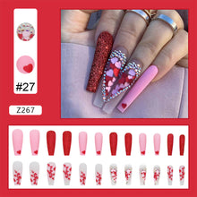 Load image into Gallery viewer, 24pcs/set Fashion Nail Patches Multicolor Nail Pieces Removable Fake Nails Extensions Nail Art Accessories