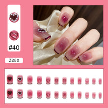 Load image into Gallery viewer, 24pcs/set Fashion Nail Patches Multicolor Nail Pieces Removable Fake Nails Extensions Nail Art Accessories