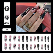 Load image into Gallery viewer, 24pcs/set Nail Patches Popular Multicolor Nail Pieces Removable Fake Nails Extensions Nail Art Accessories