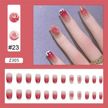 Load image into Gallery viewer, 24pcs/set Nail Patches Popular Multicolor Nail Pieces Removable Fake Nails Extensions Nail Art Accessories