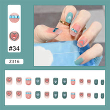 Load image into Gallery viewer, 24pcs/set Nail Patches Popular Multicolor Nail Pieces Removable Fake Nails Extensions Nail Art Accessories