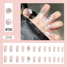 Load image into Gallery viewer, 24pcs/set Nail Patches Popular Multicolor Nail Pieces Removable Fake Nails Extensions Nail Art Accessories