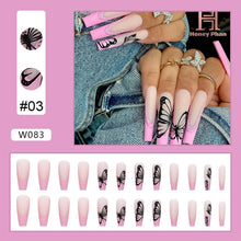 Load image into Gallery viewer, 24pcs/set Nail Pieces Personalized Exaggerated Nail Patch Removable Fake Nails Extensions Nail Art Accessories