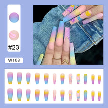 Load image into Gallery viewer, 24pcs/set Nail Pieces Personalized Exaggerated Nail Patch Removable Fake Nails Extensions Nail Art Accessories