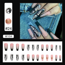 Load image into Gallery viewer, 24pcs/set Nail Pieces Personalized Exaggerated Nail Patch Removable Fake Nails Extensions Nail Art Accessories