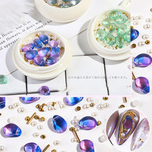 Load image into Gallery viewer, 1 Set Nail Art Shell Stone Jewelry Crystal Stone Pearl Ball Mix Nail Jewelry Resin Nail Accessories Nail Art Decoration
