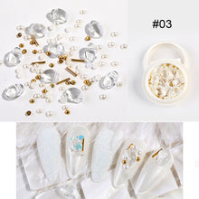 Load image into Gallery viewer, 1 Set Nail Art Shell Stone Jewelry Crystal Stone Pearl Ball Mix Nail Jewelry Resin Nail Accessories Nail Art Decoration