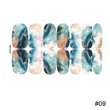 Load image into Gallery viewer, 14pcs/Sheet Nail Stickers Marble-stained Nail Art Stickers Full Cover Nail Stickers Nail Art Supplies Nail Accessories