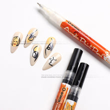 Load image into Gallery viewer, Nail Art Paint Pen Pigment Graffiti Pen Multicolor Pull Line Painting Pen Manicure Draw Paint Pen Nail Art Tool