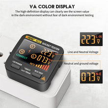 Load image into Gallery viewer, ANENG AC11 Digital Smart Socket Tester Multifunction Socket Voltage Test Socket Detector US/UK/EU/AU Plug Ground Zero Line Phase Check Rcd NCV Test