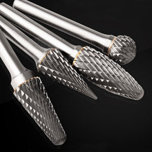 Load image into Gallery viewer, 5Pcs 1/4 Inch 6mm Head Tungsten Carbide Rotary Point Burr Milling Cutters Die Grinder Shank Set For The Mill