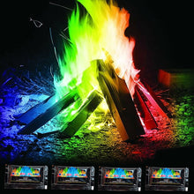 Load image into Gallery viewer, 10g/15g/25g/30g Coloured Fire Flames Powder Flame Colorant Magic Fire Trick Outdoor Camping Bonfire Hiking Survival Tools